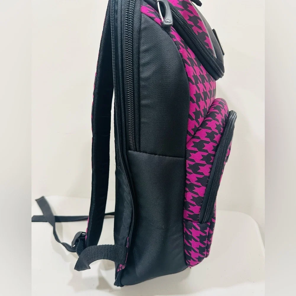 High Sierra Backpack – Pink & Black Houndstooth Pattern, Stylish &‎ Practical